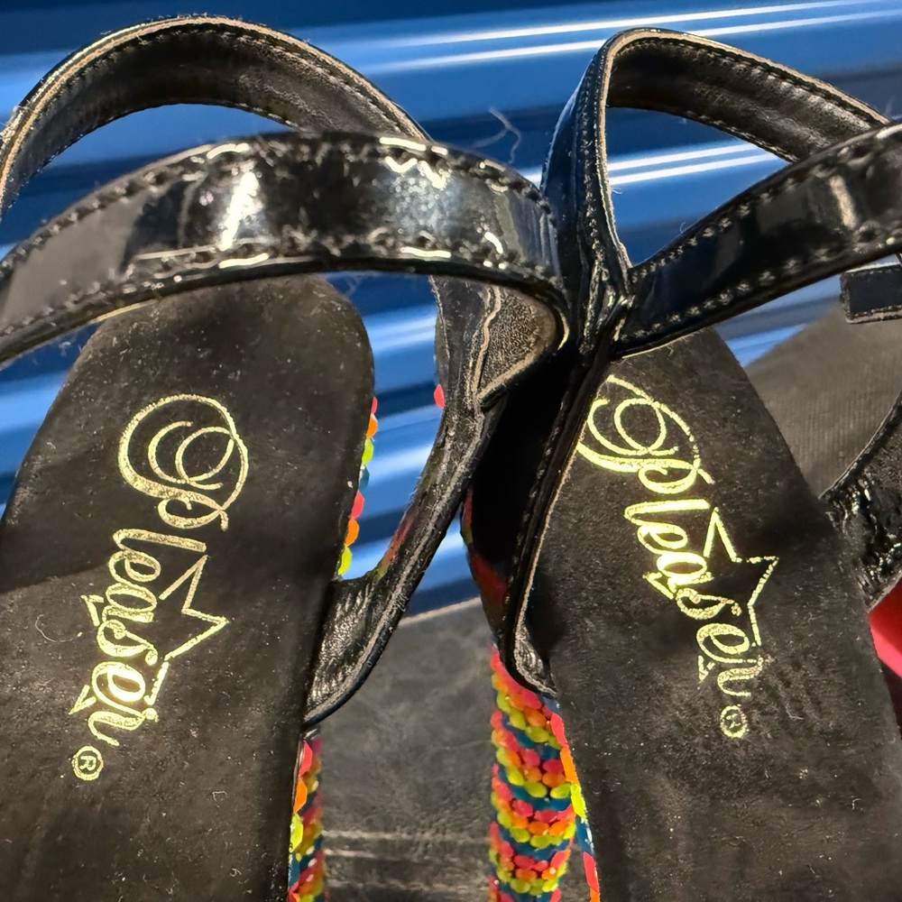 Pleaser Multicolor Rhinestone Platform Heels - image 7